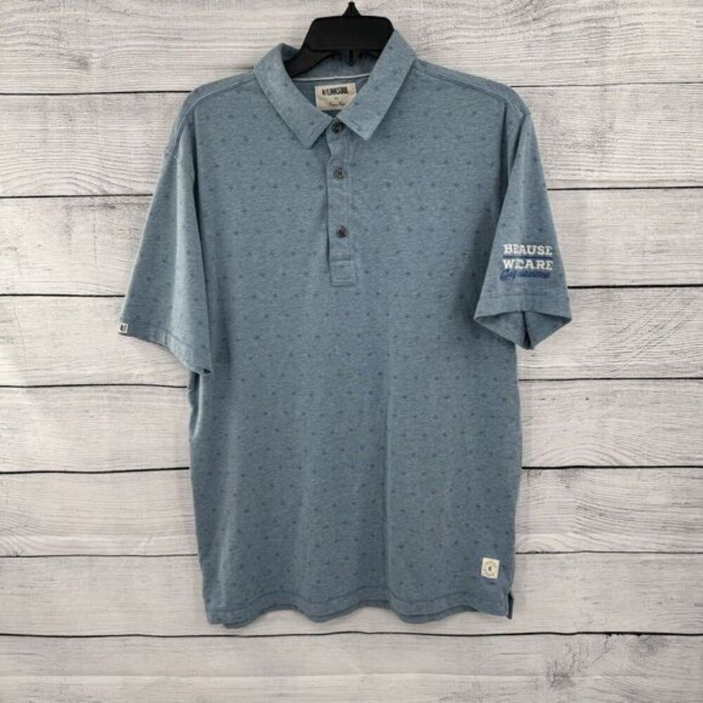 Linksoul‎ Golf Polo Shirt Short Sleeve Patterned Men's Size Medium Outdoors Blue